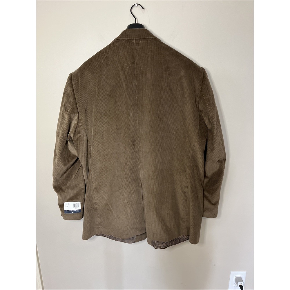 NEW Saddlebred Corduroy Blazer‎ Sport Coat Two Button Dark Tan 52 REG Jacket - Picture 5 of 9